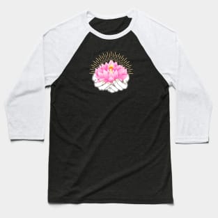 Namaste Flower, Lotus Flower, Beautiful Spirituality Design Baseball T-Shirt